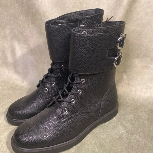 AEROSOLES Black Combat & Moto Boots - Picture 6 of 9